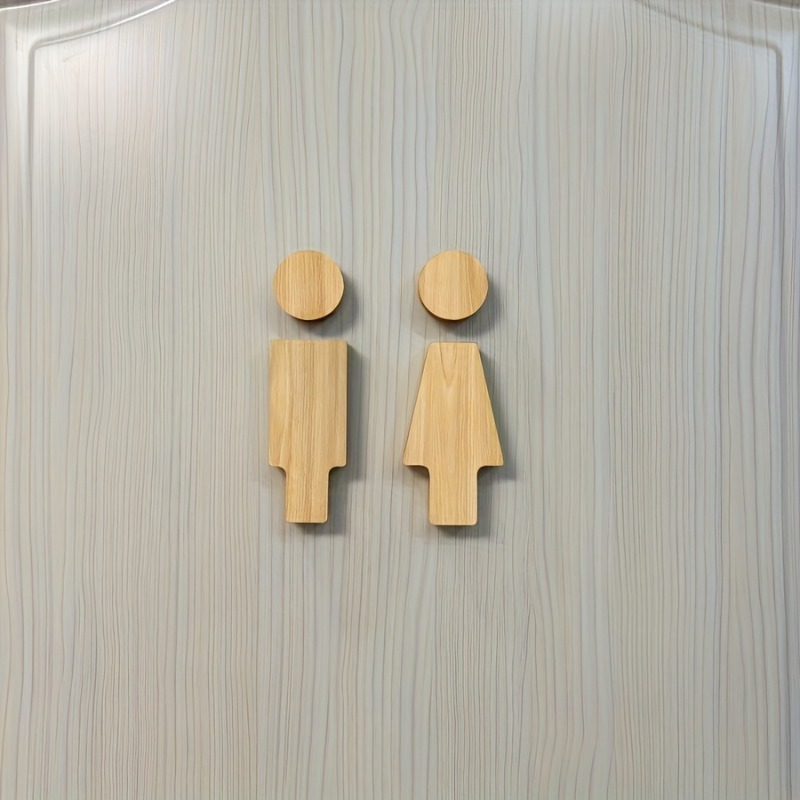 Home Office Setup - 木製バスルームサイン 2 個 男性と女性のトイレのドア用 家庭やオフィス、バスルームアクセサリーに最適
