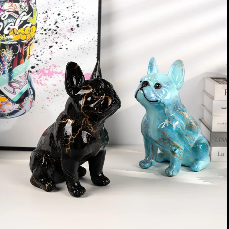 Home Office Expenses - シンプルなカラー派手なフレンチブルドッグアート像オフィスポーチワインデスクトップ家の装飾工芸品家族費家の装飾