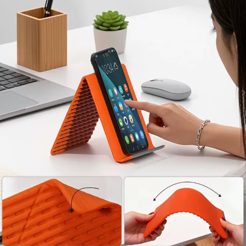 Home Office Laptop - 柔軟で折りたたみ可能なシリコン製スマホホルダー、ポータブルで角度調整可能な多機能デスクトップスタンド、ノートパソコン、タブレット、自宅、オフィス用