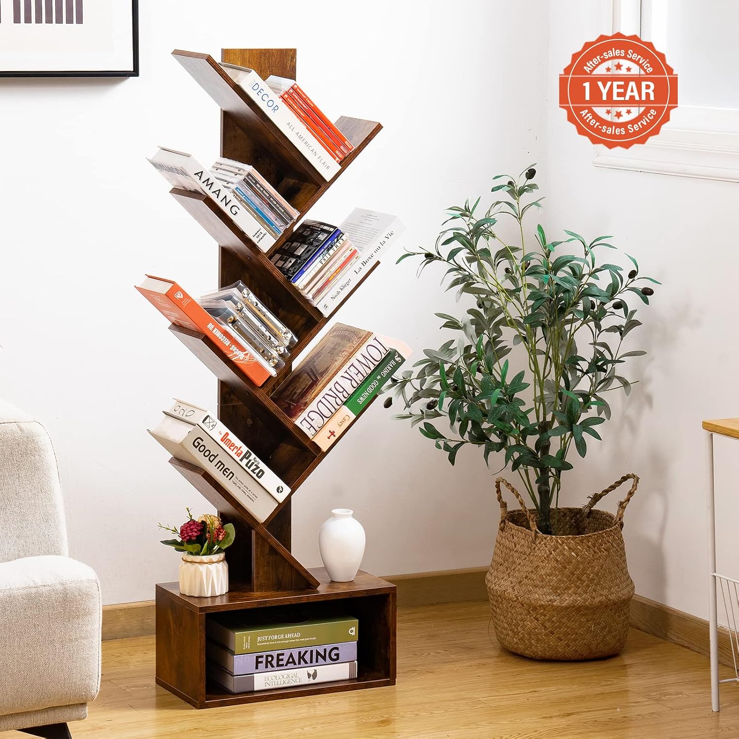 Yoobure Tree Bookshelf - 6段レトロ - Home Office Bookshelves のレビューと価格