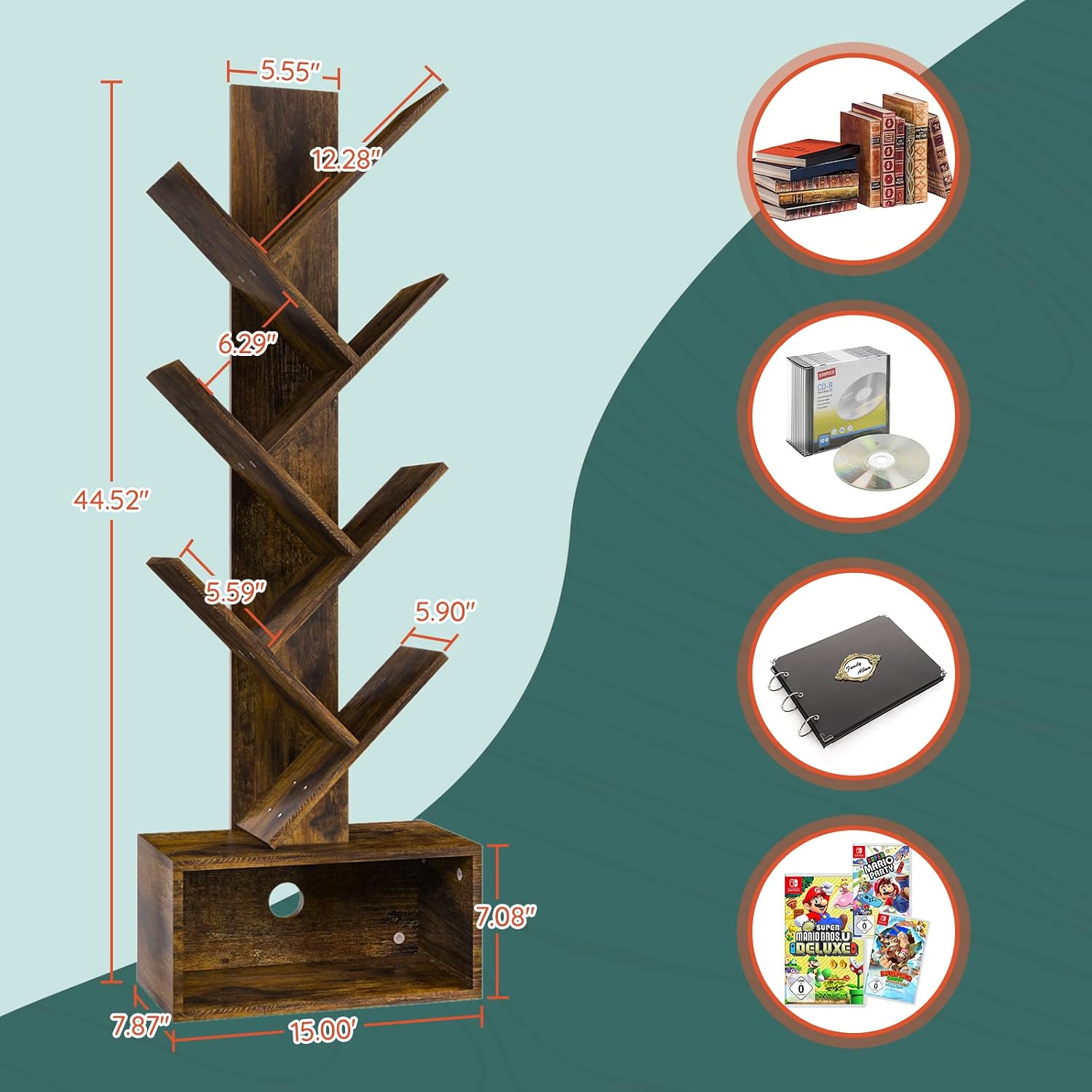 Yoobure Tree Bookshelf - 6段レトロ - Home Office Bookshelves のレビューと価格