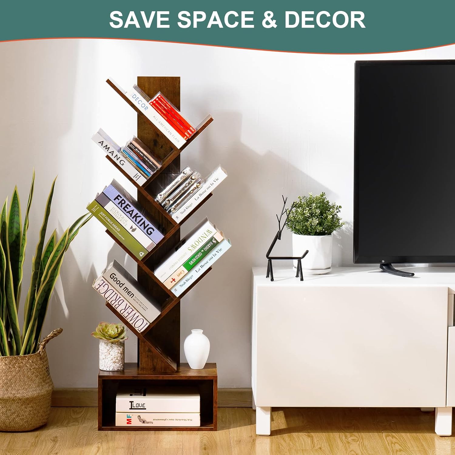 Yoobure Tree Bookshelf - 6段レトロ - Home Office Bookshelves のレビューと価格