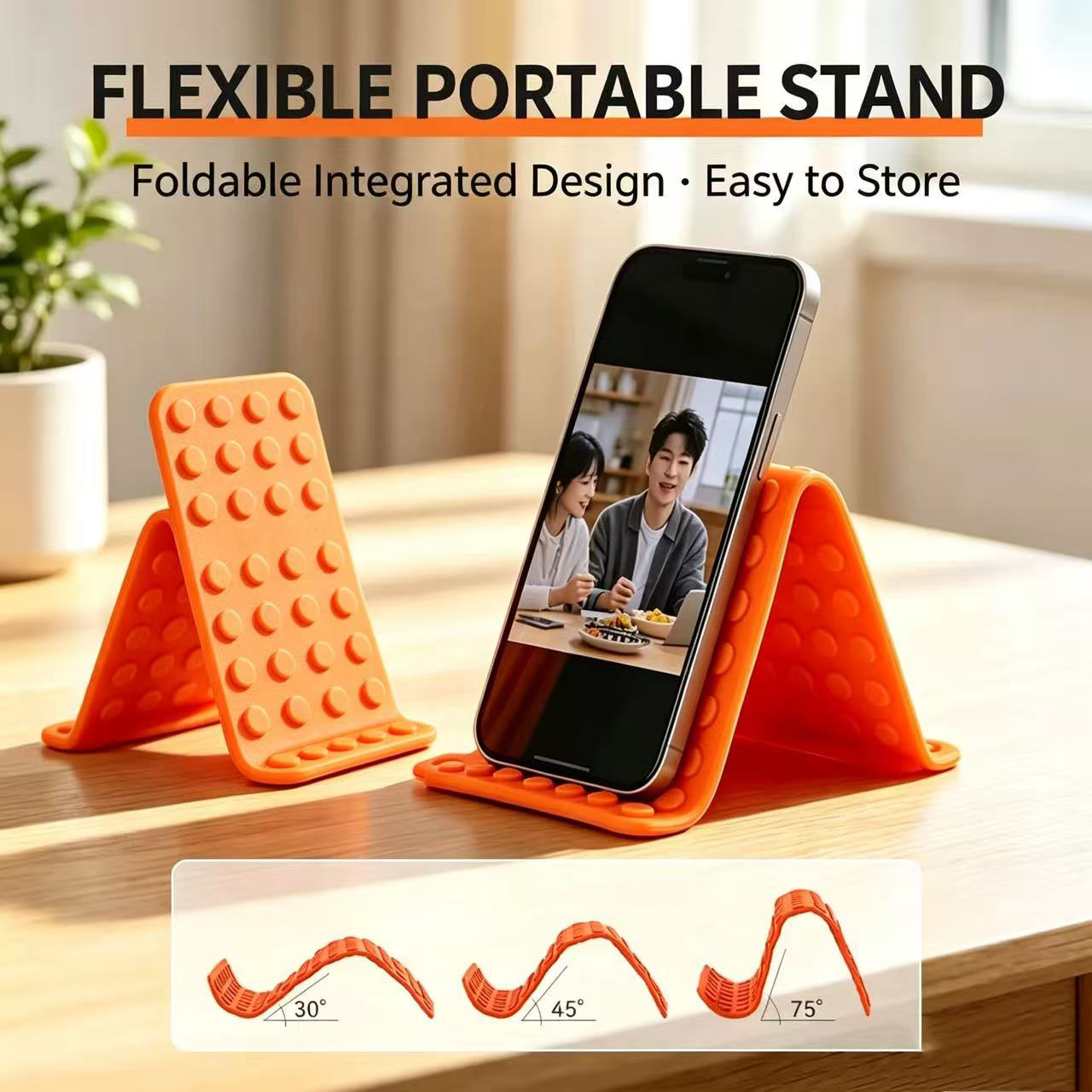携帯用ユニバーサル携帯電話スタンド、角度調整可能なシリコン製 - Home Office Laptop のレビューと価格