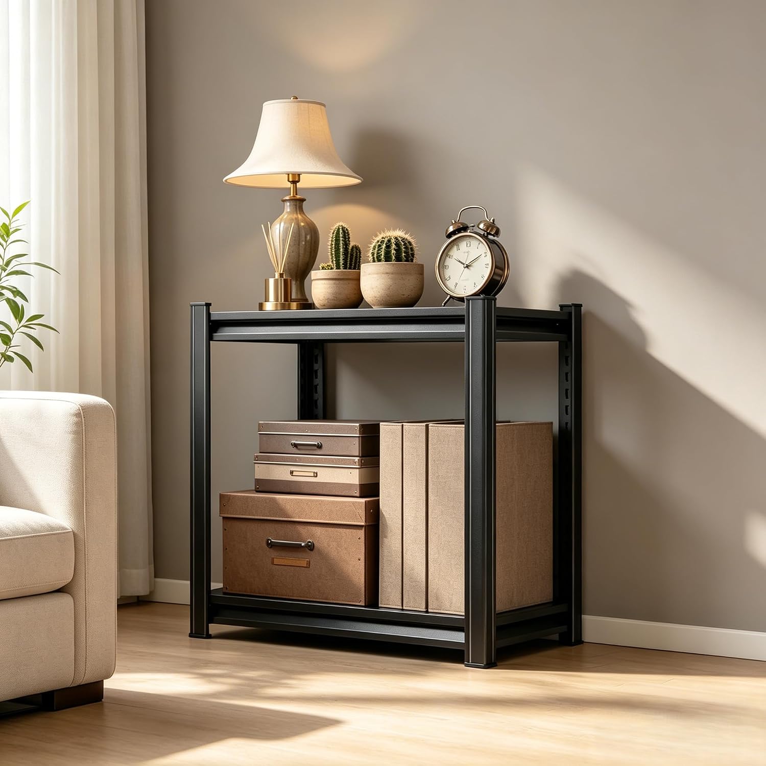 2段式小型金属製本棚、幅14インチの短い本棚、頑丈な狭い本棚 - Home Office Bookshelves のレビューと価格