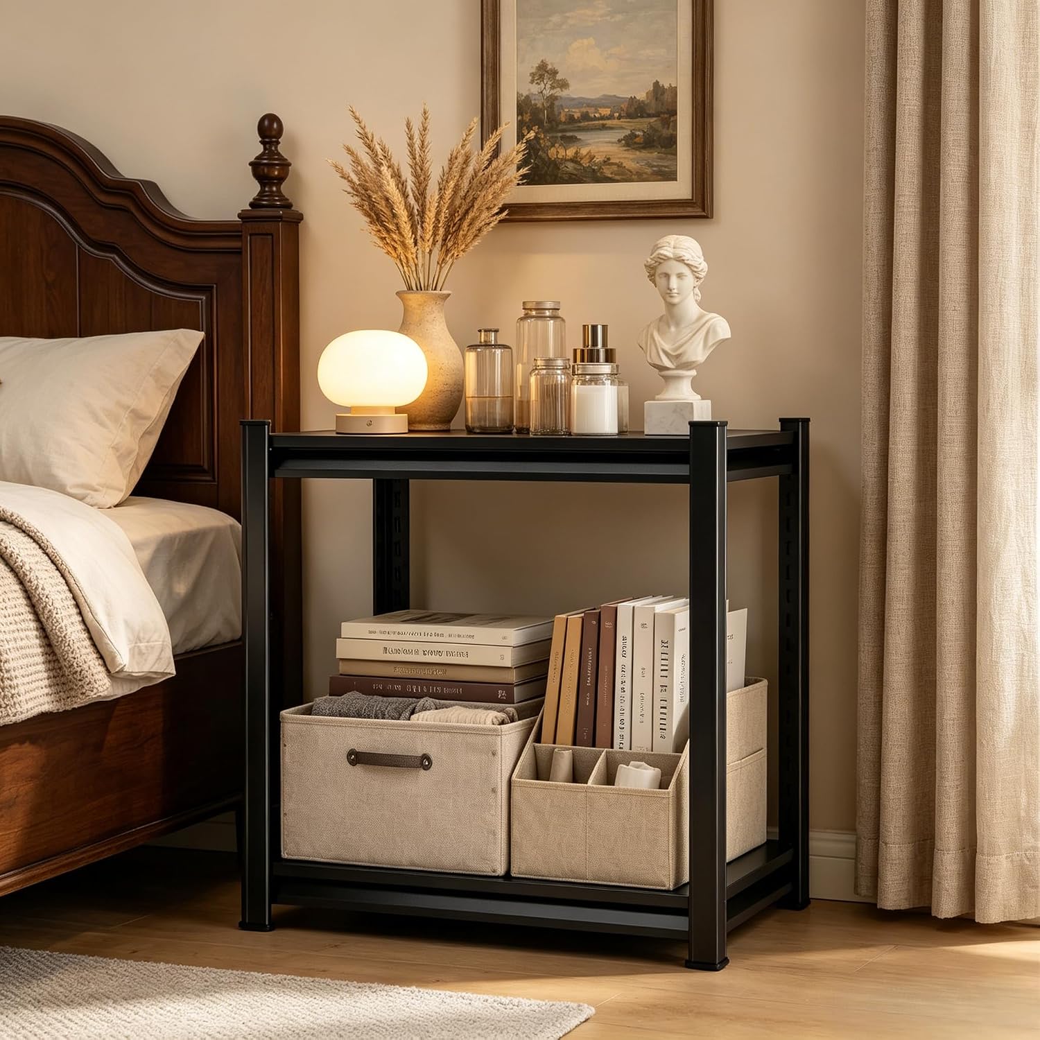 2段式小型金属製本棚、幅14インチの短い本棚、頑丈な狭い本棚 - Home Office Bookshelves のレビューと価格