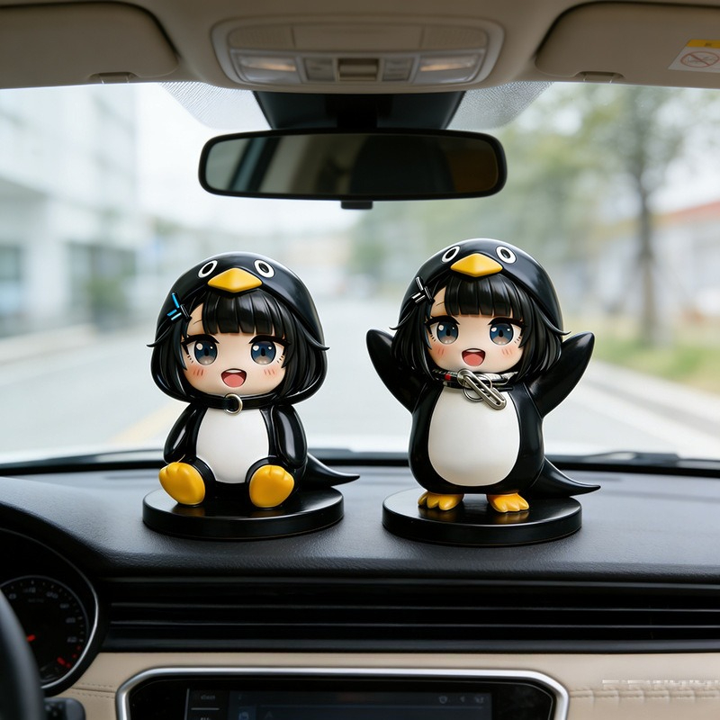 ググガ リトルペンギン PVCフィギュア かわいい車のダッシ - Home Office Romance Manga のレビューと価格