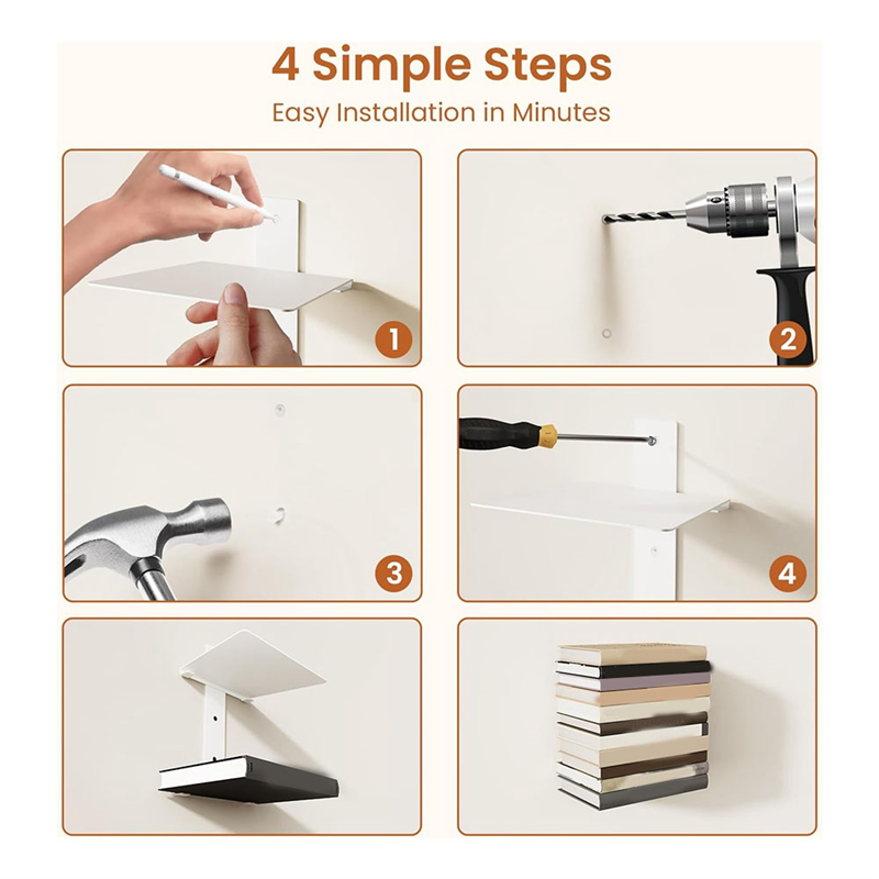 【フラッシュディール！】2個のフローティング本棚構築本棚ホー - Home Office Bookshelves のレビューと価格