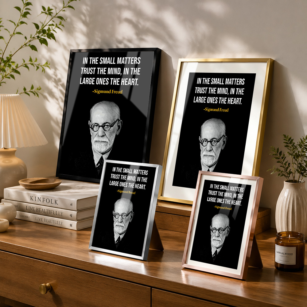 シグムント・フロイトの名言入りメタルポスター、アルミ合金フレ - Home Office Quotes のレビューと価格