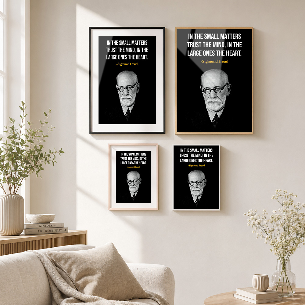 シグムント・フロイトの名言入りメタルポスター、アルミ合金フレ - Home Office Quotes のレビューと価格
