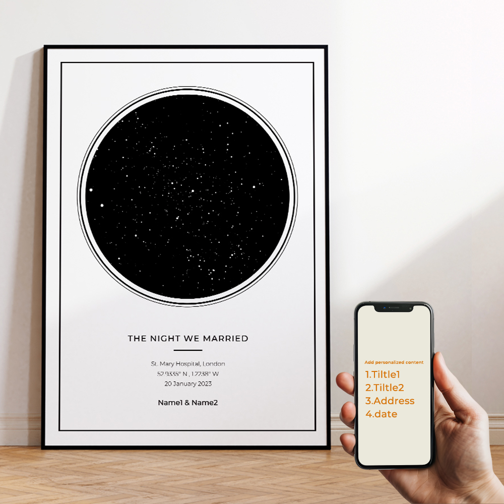 現代風カスタムパーソナライズ夜空星図ウォールアートキャンバス - Home Office Photos のレビューと価格