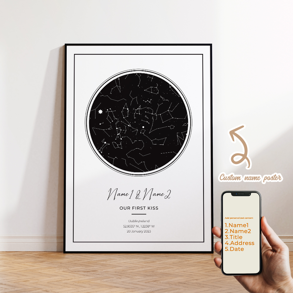 現代風カスタムパーソナライズ夜空星図ウォールアートキャンバス - Home Office Photos のレビューと価格