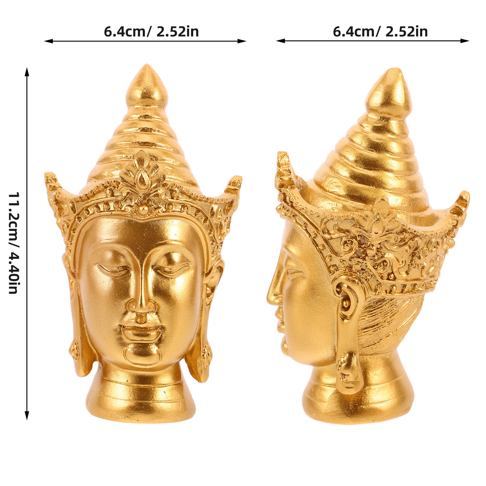 アジアの仏頭像樹脂工芸品、精巧な彫刻、小さな装飾品、家庭、オ - Home Office Head のレビューと価格