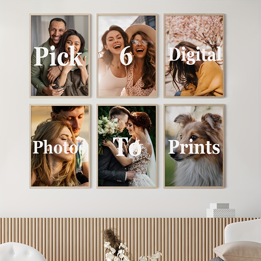 6 ピース/セットカスタムキャンバスプリント写真壁アートパー - Home Office Photos のレビューと価格