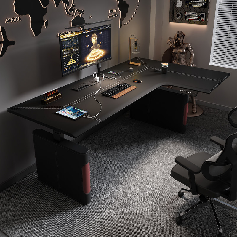 コーナー電動昇降デスク L字型コーナーeスポーツワークベンチ - Home Office L Shaped Desk のレビューと価格